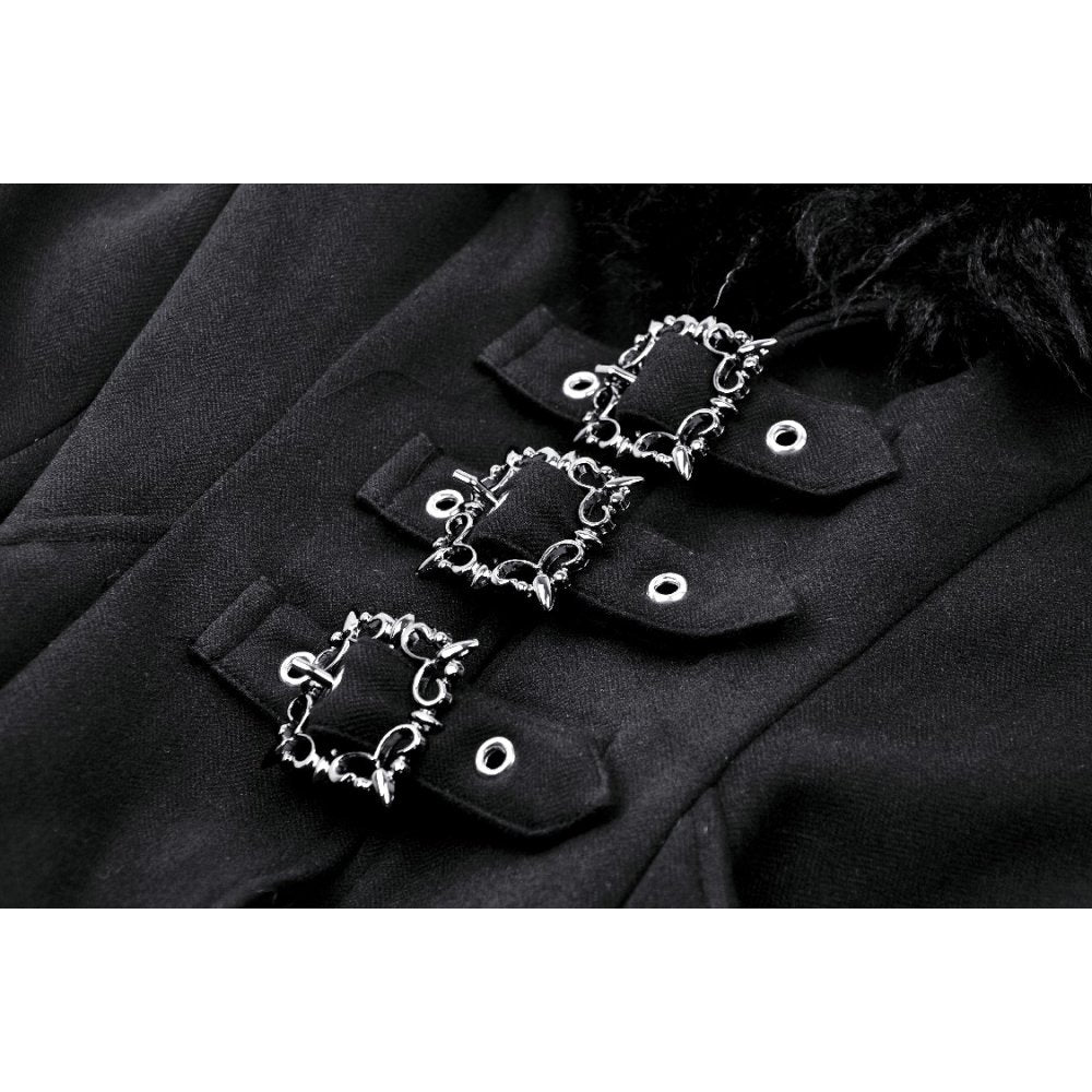 Dark in Love Haidee coat buckle closure detail gothic long coat