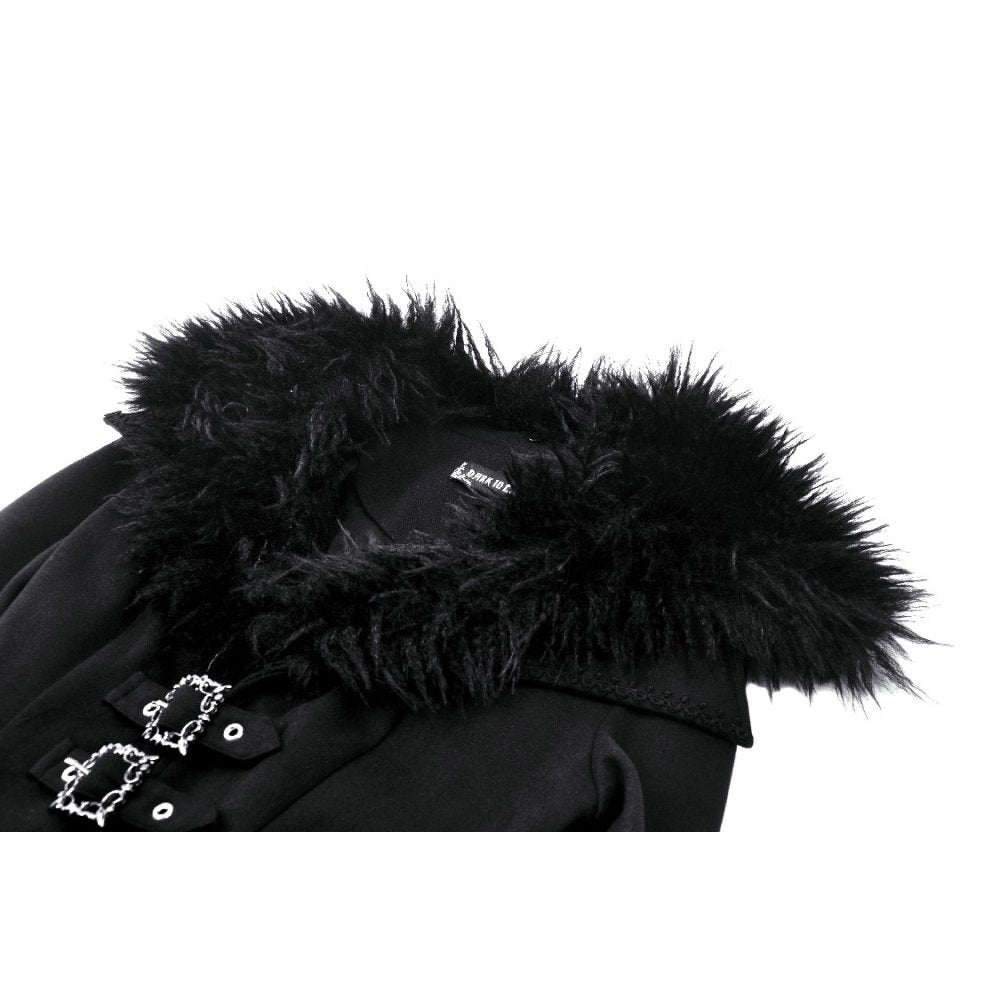 Dark in Love Haidee coat faux fur collar detail gothic winter coat