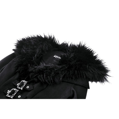 Dark in Love Haidee coat faux fur collar detail gothic winter coat