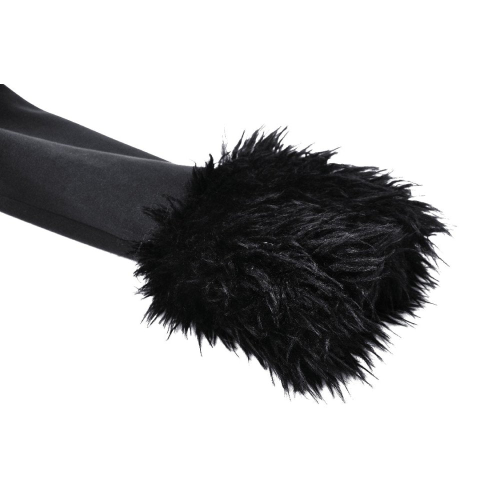 Dark in Love Haidee coat faux fur cuff detail gothic winter coat
