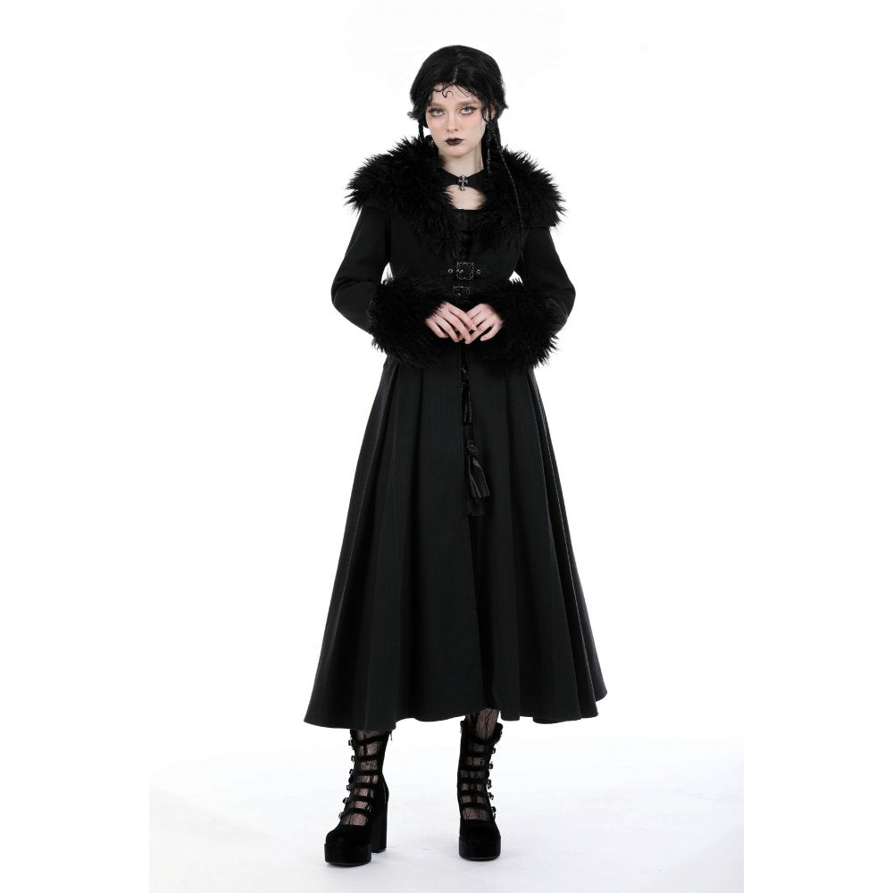 Dark in Love Haidee coat gothic winter outfit styling with long black coat