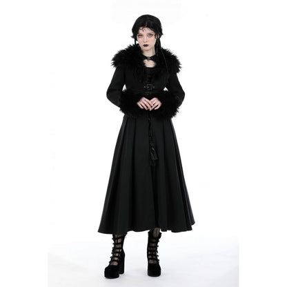 Dark in Love Haidee coat gothic winter outfit styling with long black coat