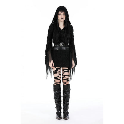 Dark in Love Hattie hooded gothic dress full body front view