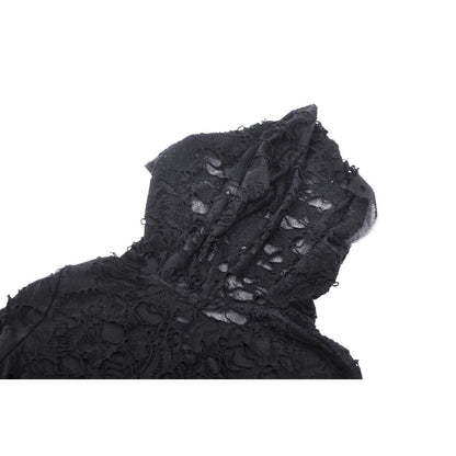 Dark in Love Hattie gothic dress hood detail black distressed hooded dress