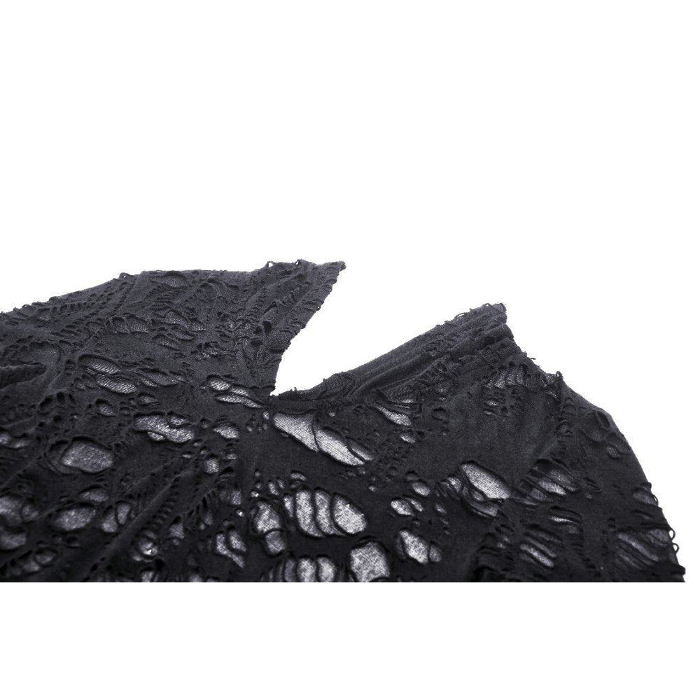 Dark in Love Hattie hooded dress lace texture detail gothic distressed fabric