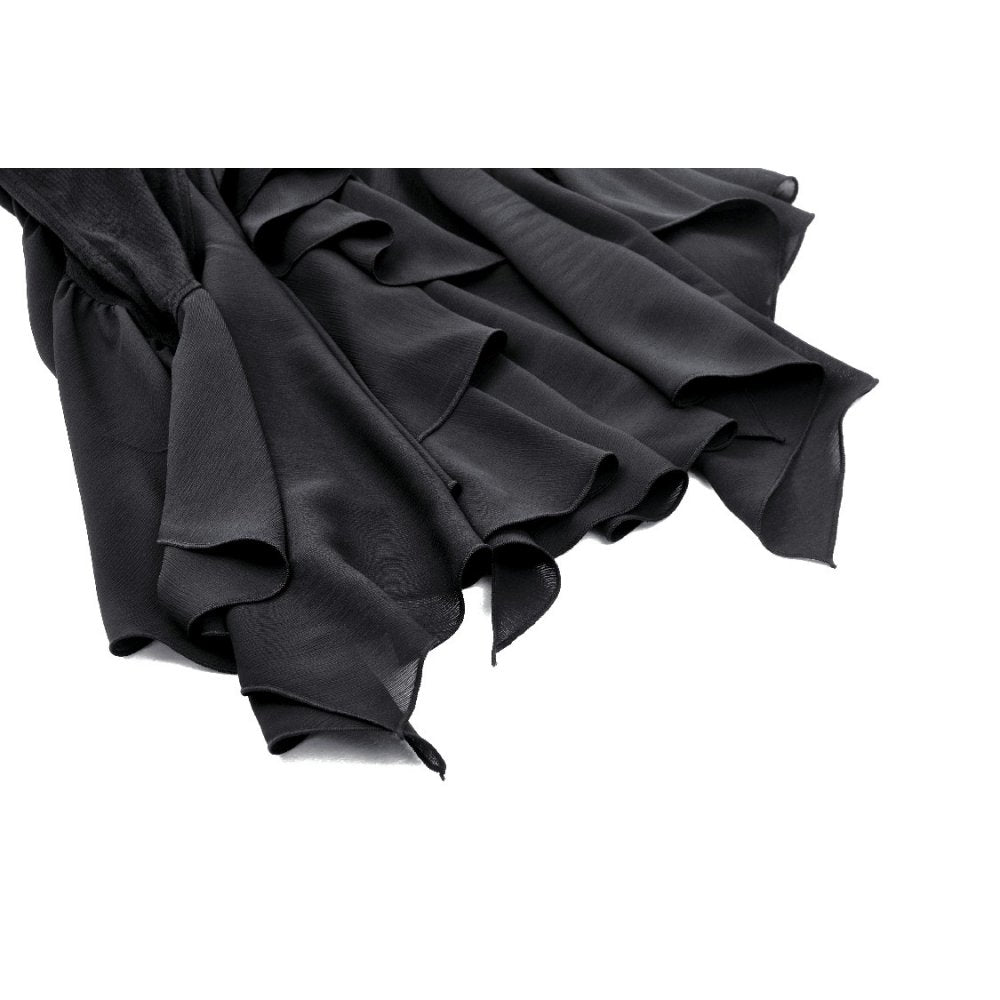 Dark in Love Izora skirt black gothic fabric texture close up

