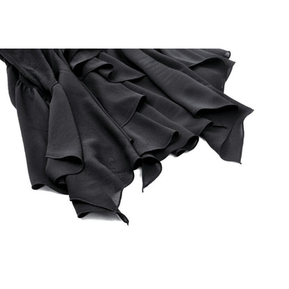Dark in Love Izora skirt black gothic fabric texture close up

