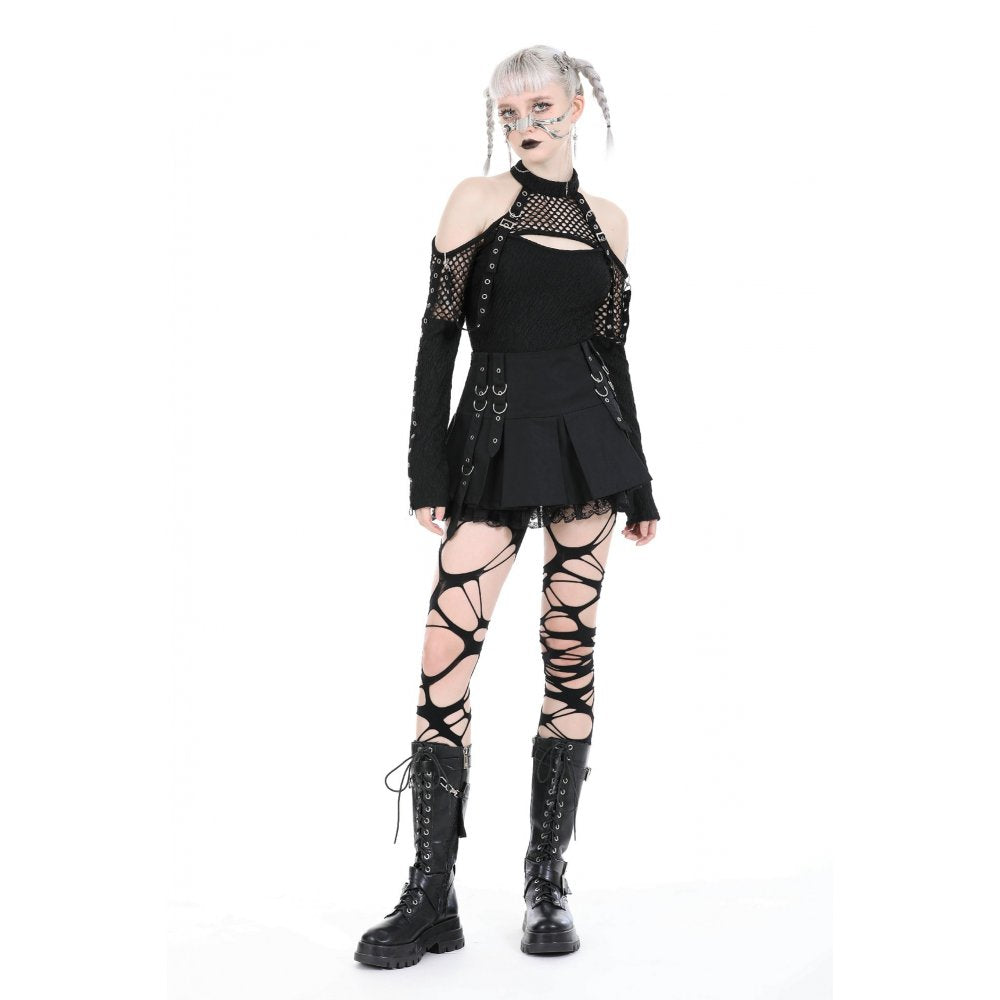 Dark in Love Kadin off shoulder top full outfit front view gothic styling

