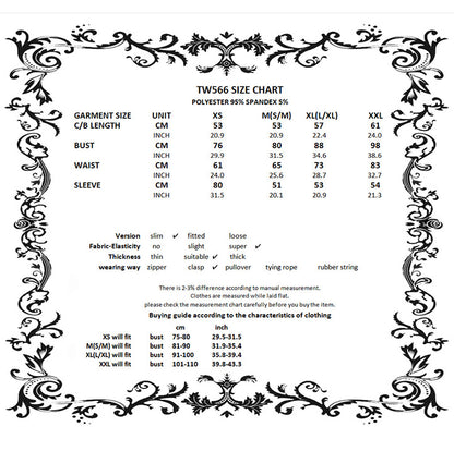 Dark in Love Kadin off shoulder top size chart measurement guide