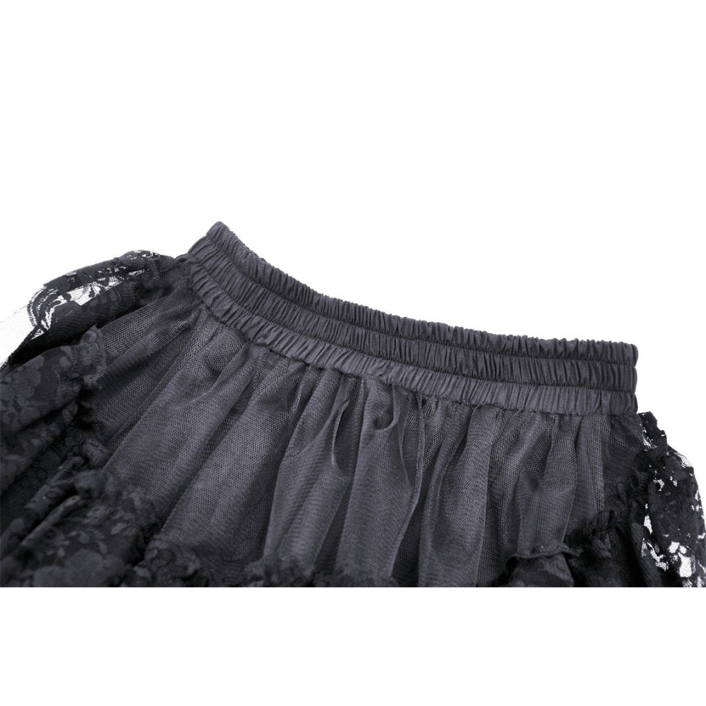Dark in Love Lolisa skirt black lace fabric texture close-up gothic textile
