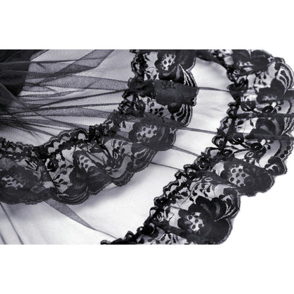 Dark in Love Lolisa skirt lace trim detail black gothic skirt fabric close-up