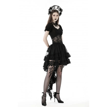 Dark in Love Lolisa skirt front outfit look black gothic lace skirt with dramatic hem