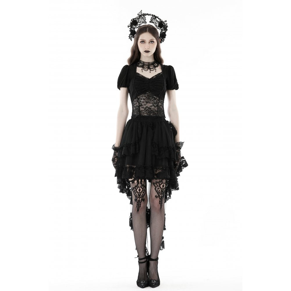 Dark in Love Lolisa skirt front outfit look black gothic lace skirt with dramatic hem