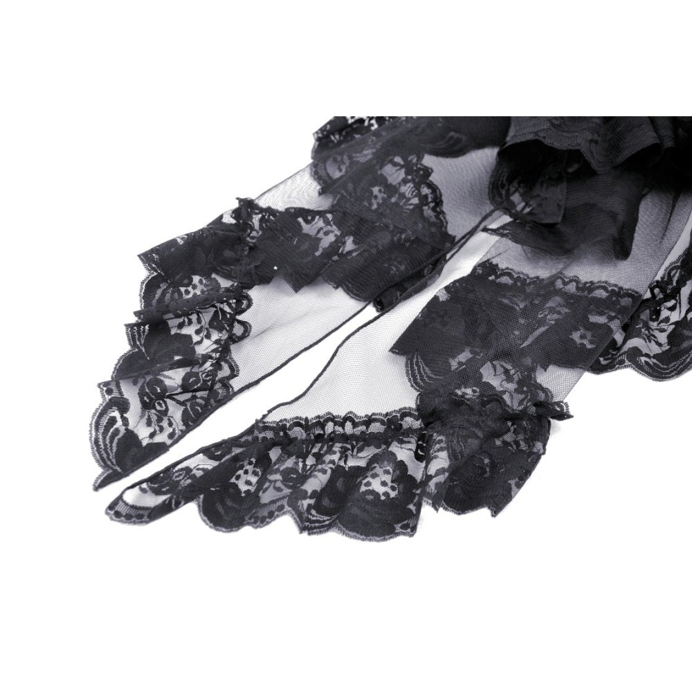 Dark in Love Lolisa skirt styled with gothic outfit black lace high-low skirt look