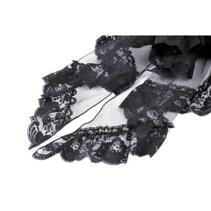 Dark in Love Lolisa skirt styled with gothic outfit black lace high-low skirt look