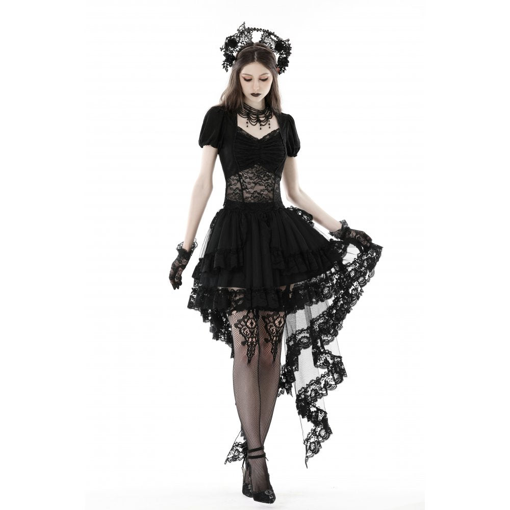 Dark in Love Lolisa skirt front outfit look black gothic lace skirt with dramatic hem