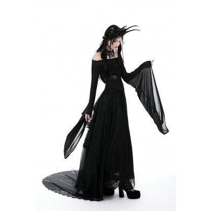 Dark in Love Mara long sleeve top mesh fabric close up black gothic mesh textile