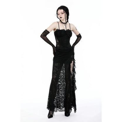  Dark in Love Naiara gothic lace dress elegant pose showing side slit