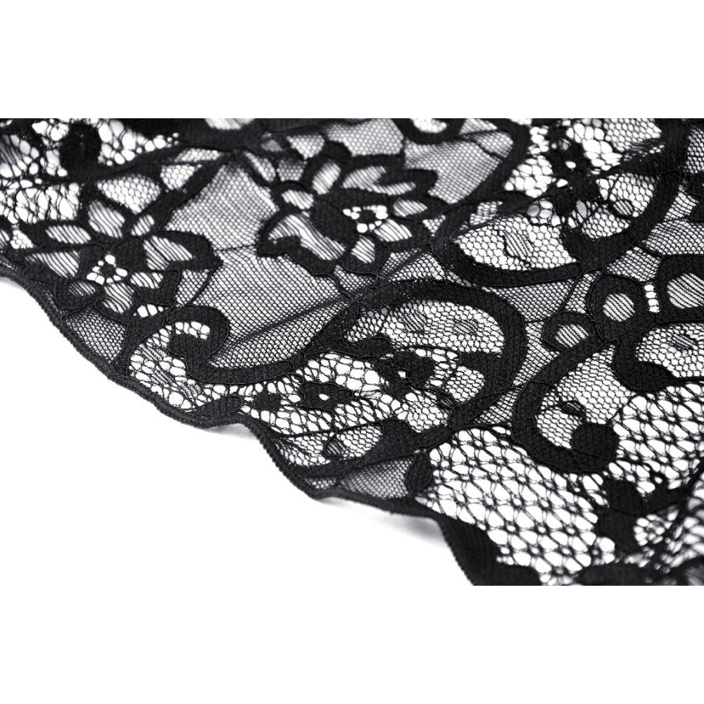 Dark in Love Naiara dress black lace fabric texture close up