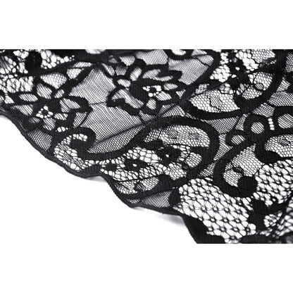 Dark in Love Naiara dress black lace fabric texture close up