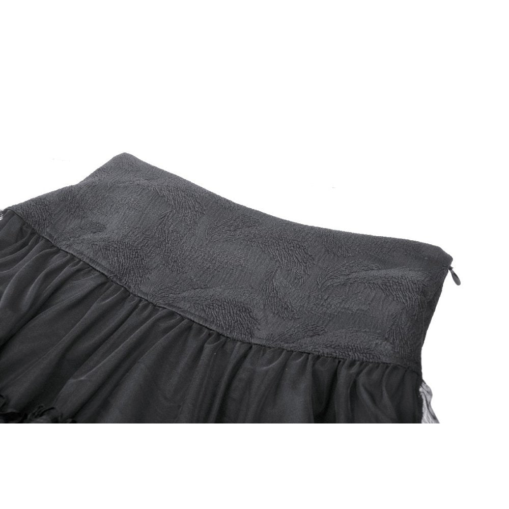 Dark in Love Wren mini skirt waistband detail gothic mini skirt close up