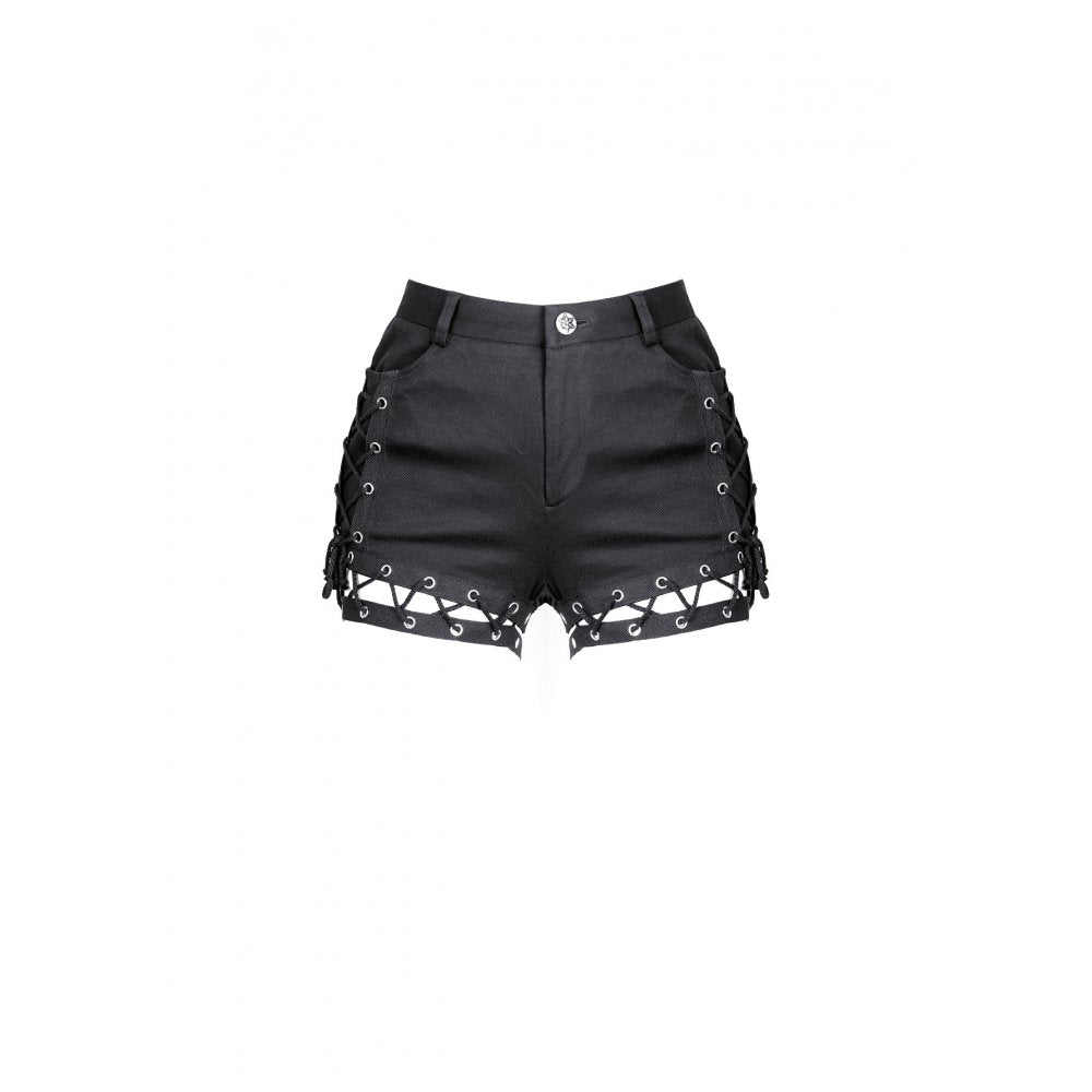 Dark in Love Side-Laced Eyelet Hotpants Shorts