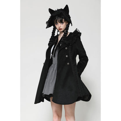Dark in Love Fia Velvet Bonnet with Cat Ears - Kate's Clothing