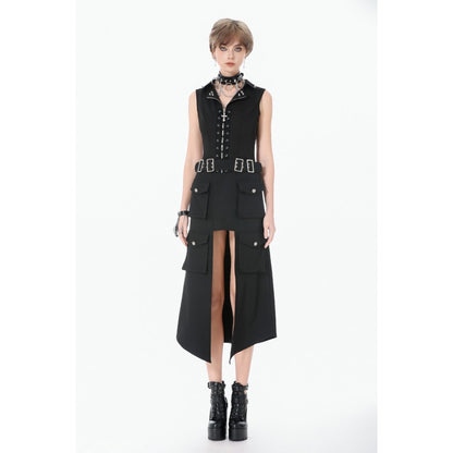 Dark in Love Punk Studded Lace Up Corset Vest