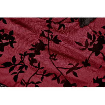 Dark in Love Althea Lace-Trimmed Velvet Goth Camisole in Burgundy