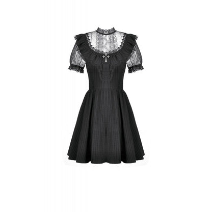 Dark in Love Dark Lace-Framed Silhouette Dress