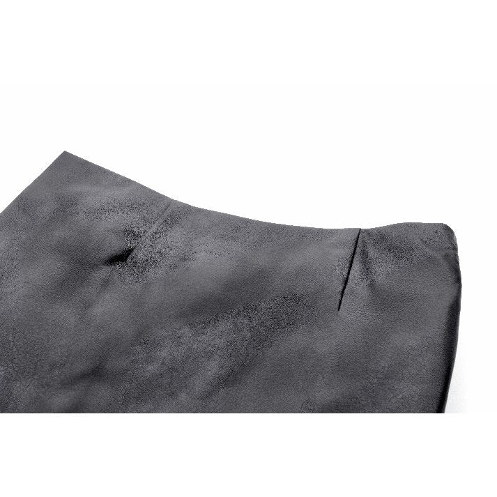 Dark in Love Chaos Reign Faux Leather Goth Mini Skirt in Black