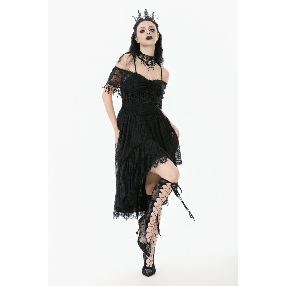 Dark in Love Soraya Gothic Lace High-Low Dress