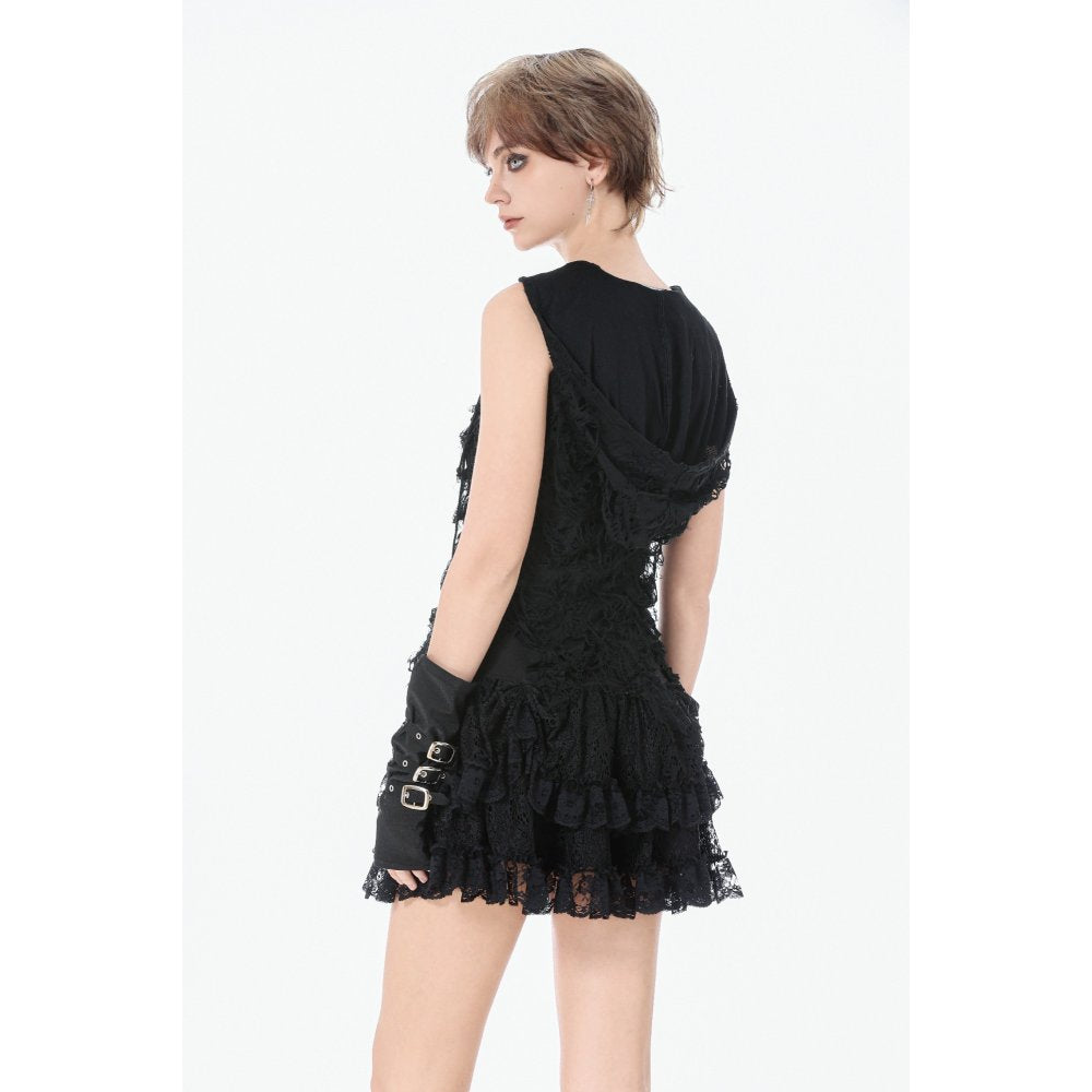 Dark in Love Rebel Punk Asymmetric Hooded Top