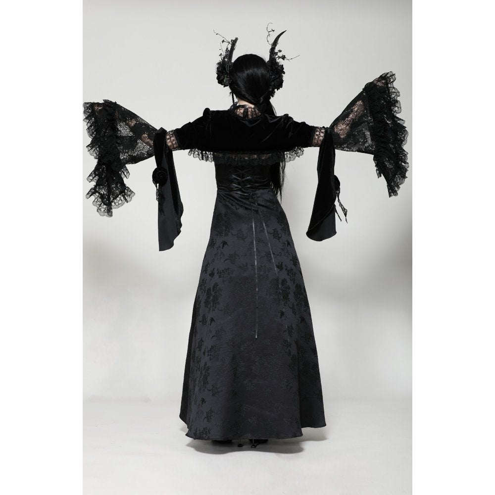 Dark in Love Lavinia Elegant Shrug in Velvet and Lace - Kate's Clothing