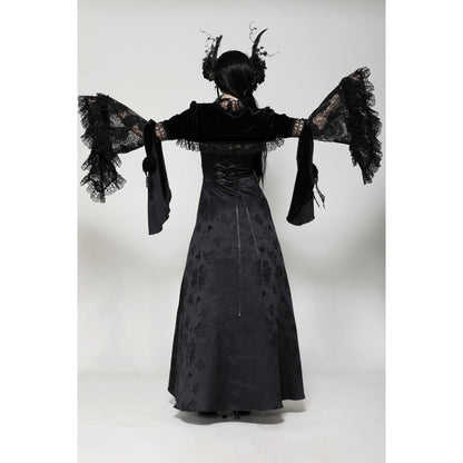 Dark in Love Lavinia Elegant Shrug in Velvet and Lace - Kate's Clothing