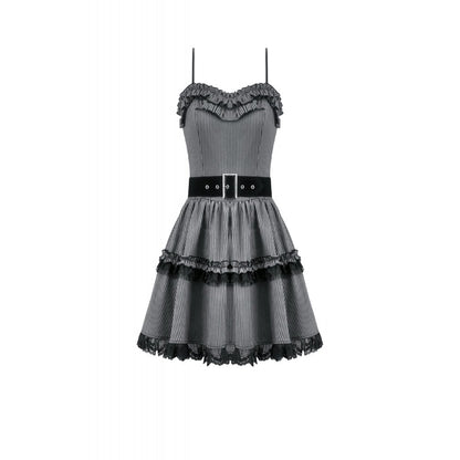 Dark in Love Striped Gothic Mini Dress