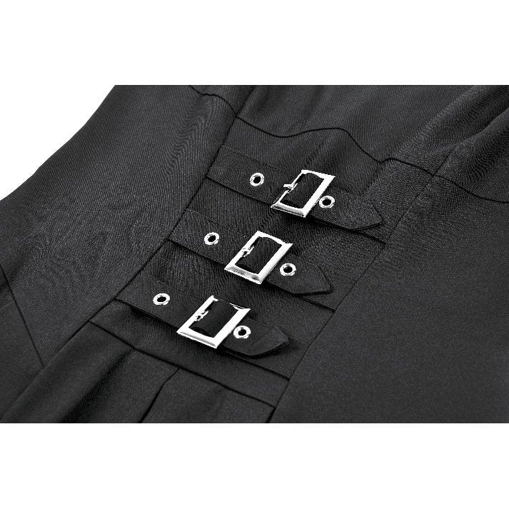 Dark in Love Studded Buckle Pleated Camisole Dress