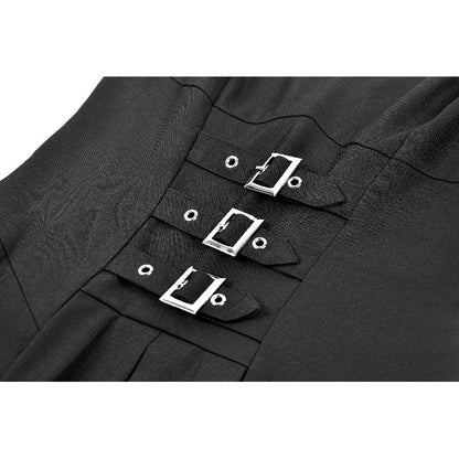 Dark in Love Studded Buckle Pleated Camisole Dress