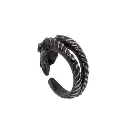 Alchemy Gothic Diabolica Ram Skull Ring Gothic Pewter Adjustable Jewellery