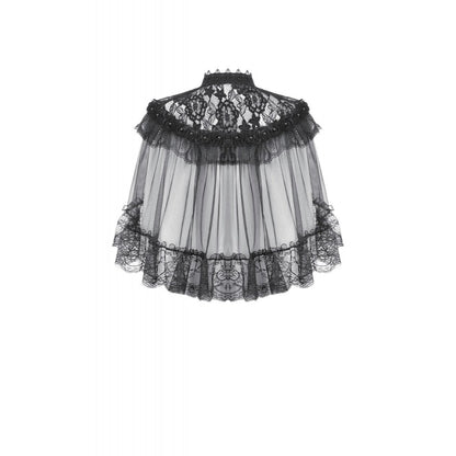 Dark in Love Morwenna Gothic Lace Ruffle Capelet