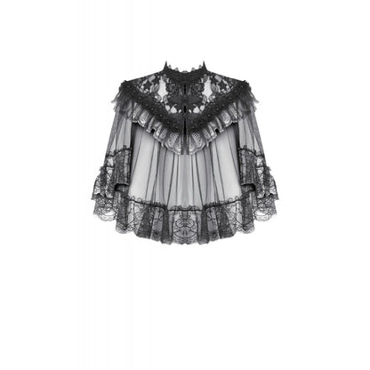 Dark in Love Morwenna Gothic Lace Ruffle Capelet