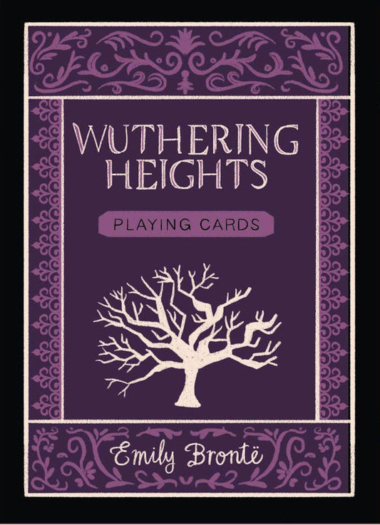 Wuthering Heights deck box: purple, with a bare white tree and Emily Brontë's name.