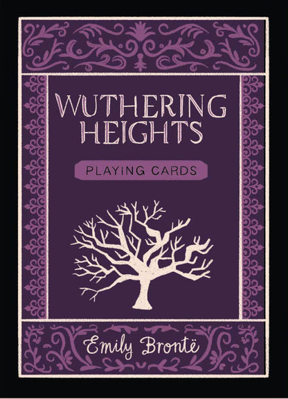 Wuthering Heights deck box: purple, with a bare white tree and Emily Brontë's name.