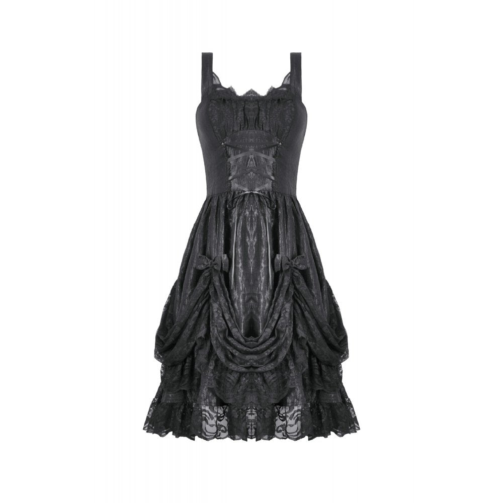 Dark in Love Shadow Lament Ruched Lolita Dress