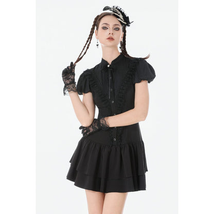 Dark in Love Lolita Bow-Trim Lace Dress