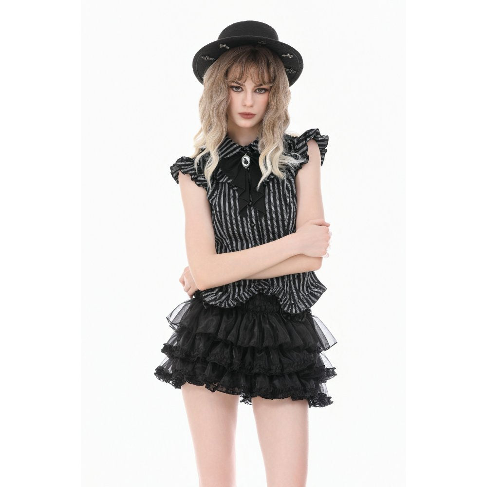 Dark in Love Crow Emblem Swallowtail Blouse