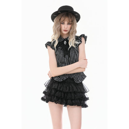 Dark in Love Crow Emblem Swallowtail Blouse