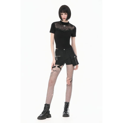 Dark in Love Spiderweb Mesh Short Sleeve Top