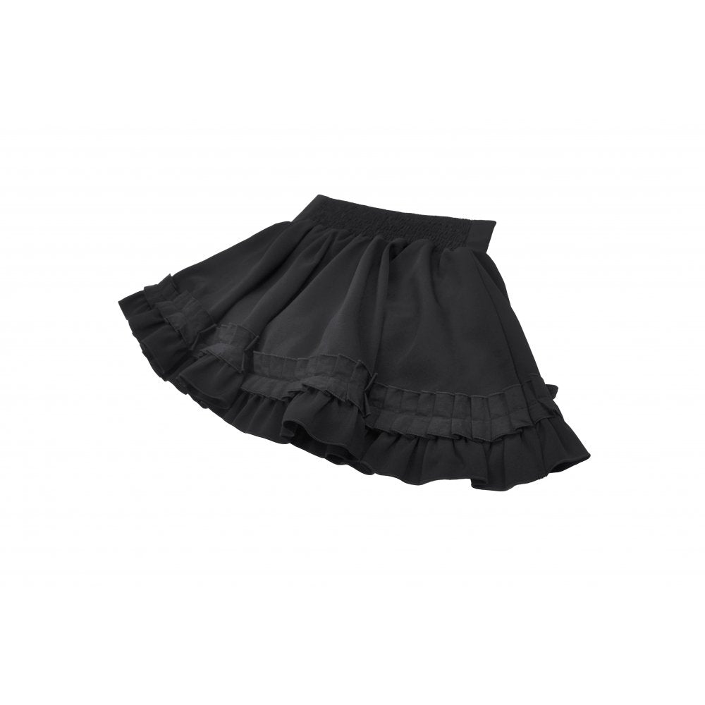 Dark in Love Lolita-Inspired Ruffled Mini Skirt in Black