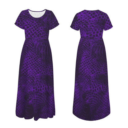 ANTIBrand Misfits Rack - Purple Demon Skin Maxi Dress with Pockets - XL (UK 16)